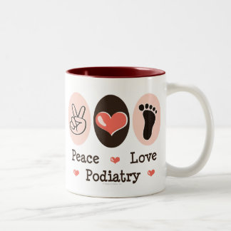 De Café Em Dois Tons Caneca do Podiatrist do Podiatry do amor da paz
