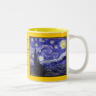 De Café Em Dois Tons Caneca do presente da noite estrelado, estrelado