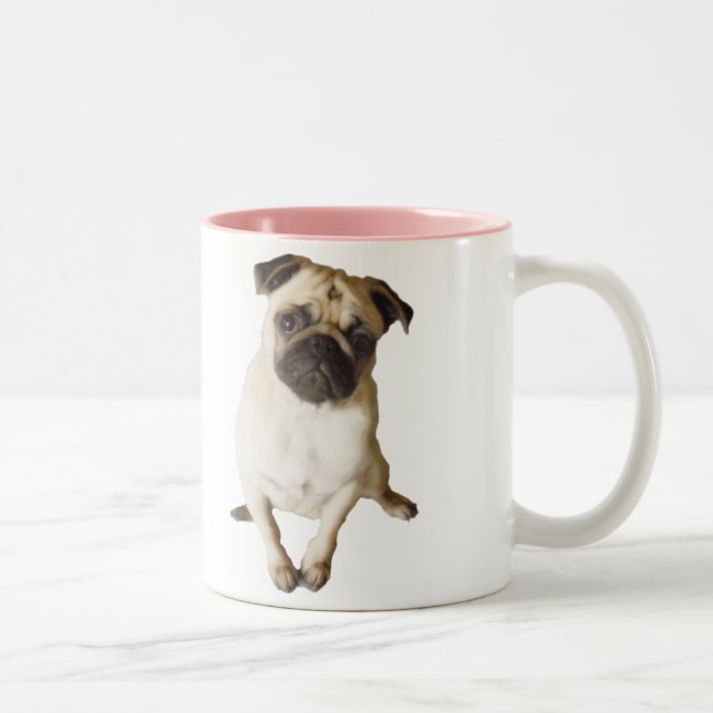 De Café Em Dois Tons caneca do pug (Direita)