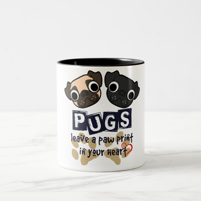 De Café Em Dois Tons Caneca do Pug (Centro)