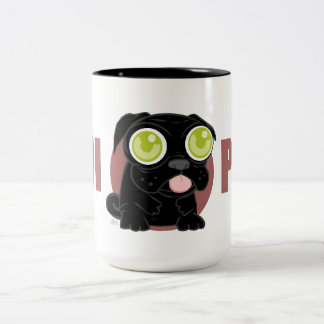 De Café Em Dois Tons Caneca do Pug do qui