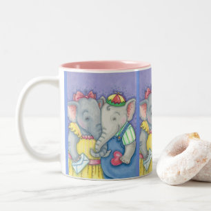 DE CAFÉ EM DOIS TONS CANECA DO QUERIDO DO ELEFANTE DO BEBÊ