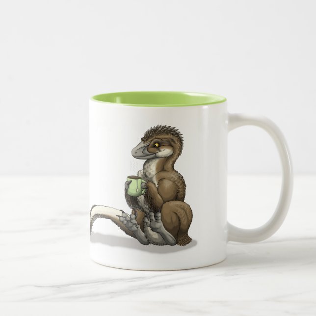 De Café Em Dois Tons Caneca do raptor do chá (Direita)