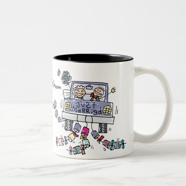 De Café Em Dois Tons Caneca do recem casados - personalize (Direita)