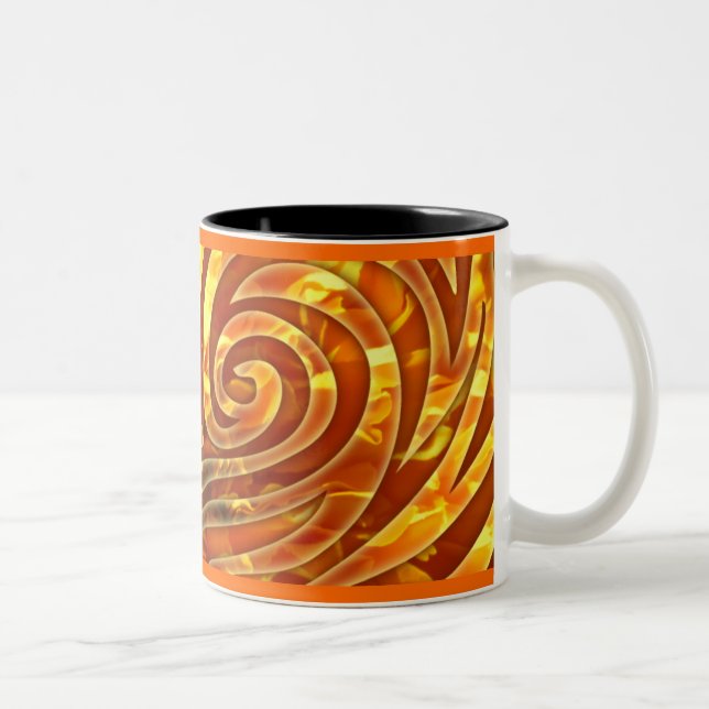 De Café Em Dois Tons Caneca do redemoinho do cravo-de-defunto (Direita)