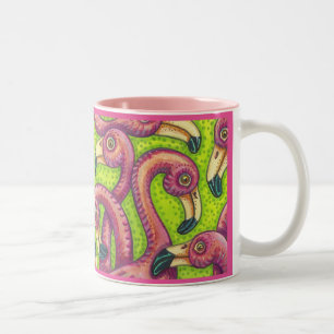 De Café Em Dois Tons CANECA do rosa do Fling do flamingo