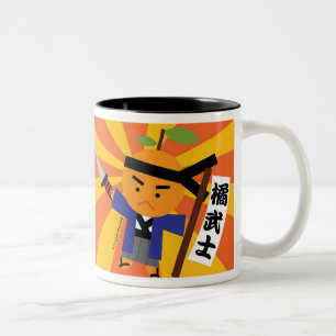 De Café Em Dois Tons Caneca do samurai da tangerina