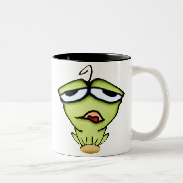 De Café Em Dois Tons Caneca do sapo dos desenhos animados (Direita)