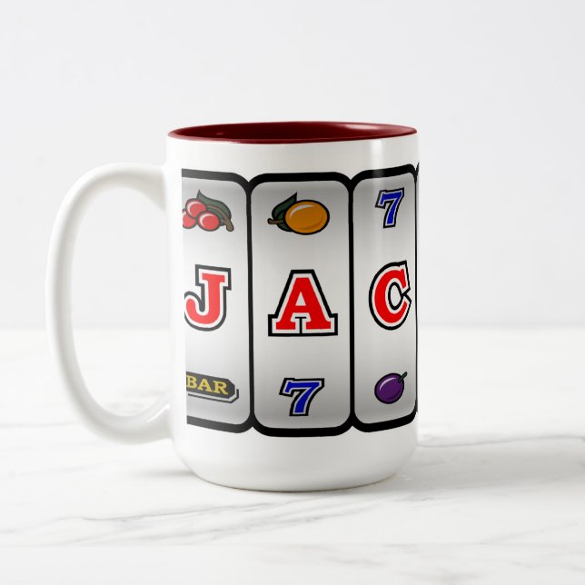 De Café Em Dois Tons Caneca do slot machine do jackpot (Esquerda)