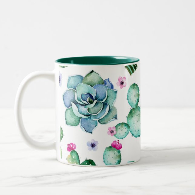 De Café Em Dois Tons Caneca do Succulent (Esquerda)
