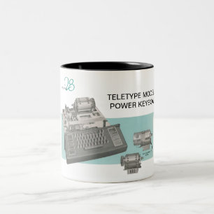 De Café Em Dois Tons Caneca do teclado do modelo 28 do teletipo