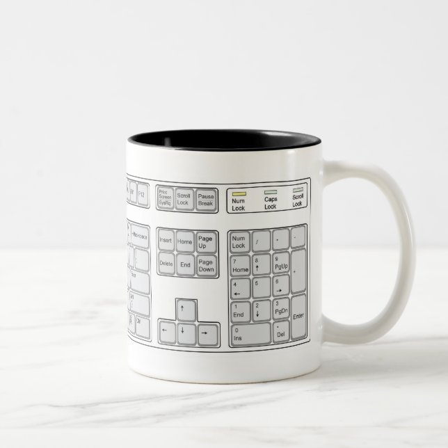 De Café Em Dois Tons Caneca do teclado (veja a descrição) (Direita)
