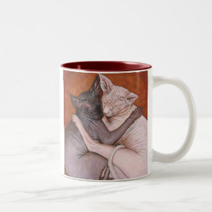 De Café Em Dois Tons Caneca do tempo da sesta dos gatos do gato da