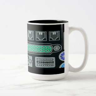 De Café Em Dois Tons Caneca do teste padrão da entrada do preto do gee