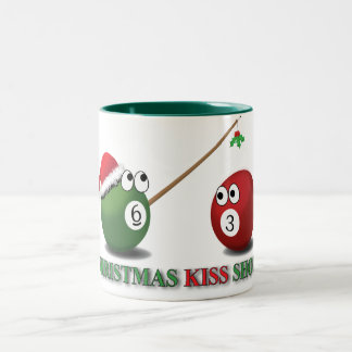 De Café Em Dois Tons Caneca do tiro do beijo do Natal