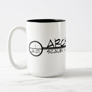De Café Em Dois Tons Caneca do título do desenho da arquitetura