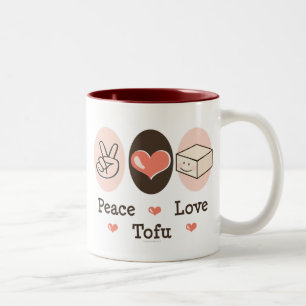 De Café Em Dois Tons Caneca do Tofu do amor da paz