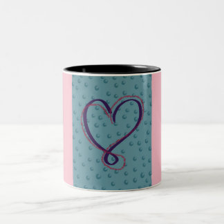 De Café Em Dois Tons Caneca do tom do amor 2 da bolha: rosa