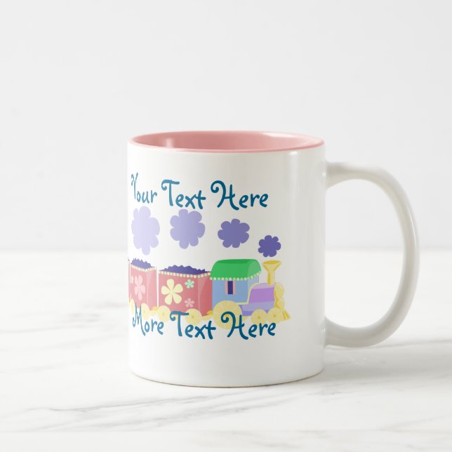 De Café Em Dois Tons Caneca do trem do bebê (Direita)