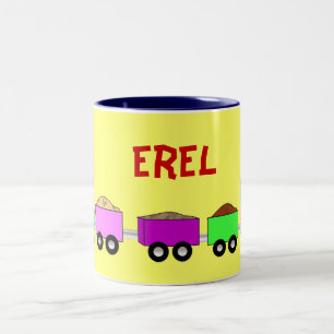 De Café Em Dois Tons Caneca do trem - personalizada
