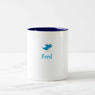 De Café Em Dois Tons Caneca do Twitter "FML"