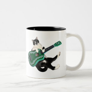 De Café Em Dois Tons Caneca do Ukulele do gato