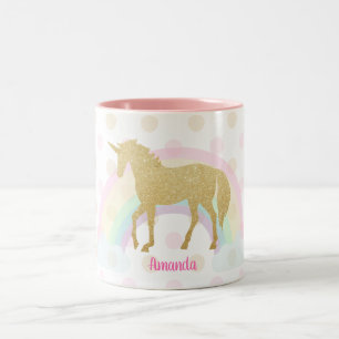 De Café Em Dois Tons Caneca do unicórnio, caneca do unicórnio do bril
