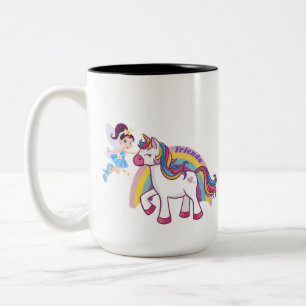 De Café Em Dois Tons Caneca do Unicórnio e da Fada Amigos