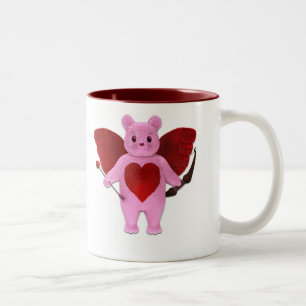 De Café Em Dois Tons Caneca do urso do Cupido