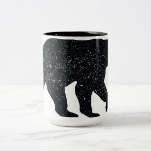 De Café Em Dois Tons Caneca do urso do Grunge