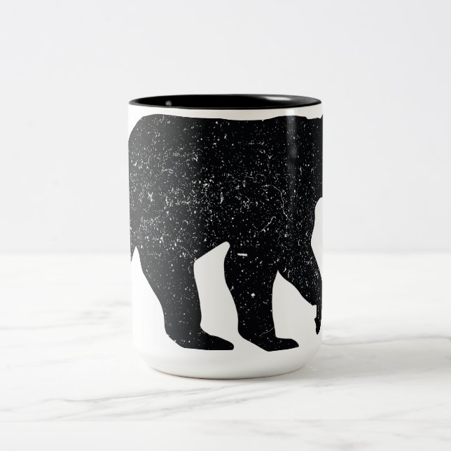 De Café Em Dois Tons Caneca do urso do Grunge (Centro)