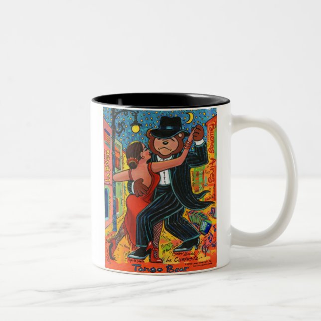 De Café Em Dois Tons Caneca do urso do tango (Direita)