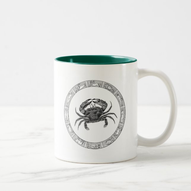 De Café Em Dois Tons Caneca do zodíaco do cancer (Direita)