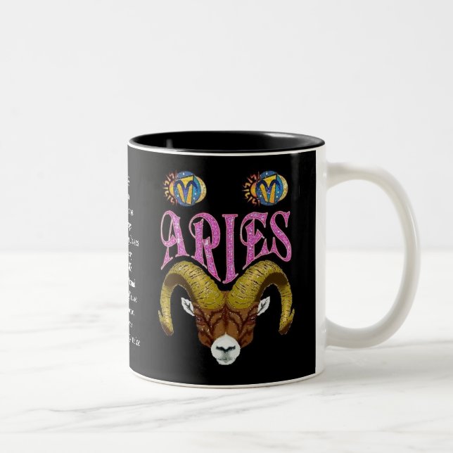 De Café Em Dois Tons Caneca do zodíaco do sinal do nascimento do Aries (Direita)