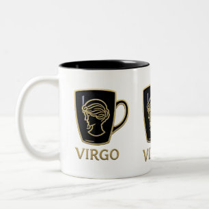 De Café Em Dois Tons Caneca do Zodíaco Virgem Elegante