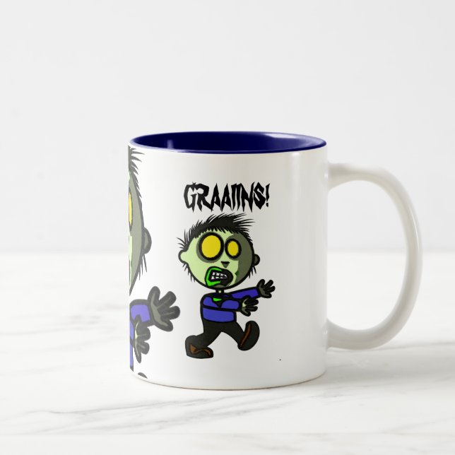De Café Em Dois Tons Caneca do zombi do Vegan (Direita)