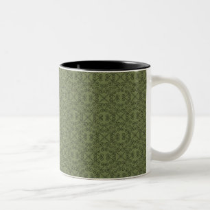 De Café Em Dois Tons Caneca doce e delicado, verde azeitona