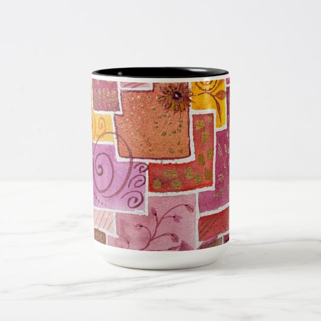 De Café Em Dois Tons Caneca Doodle por Jill (Centro)