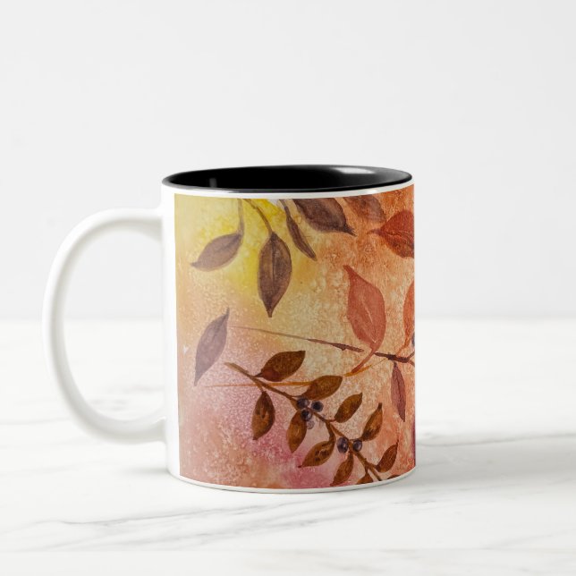 De Café Em Dois Tons Caneca Doodle por Jill  (Esquerda)