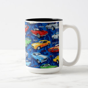 De Café Em Dois Tons Caneca dos amantes do carro dos clássicos do carr