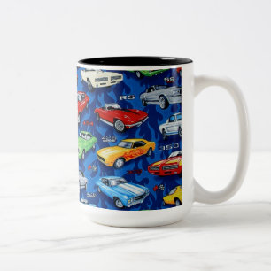 De Café Em Dois Tons Caneca dos amantes do carro dos clássicos do carr