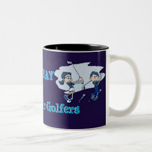 De Café Em Dois Tons Caneca dos amantes do golfe do humor das