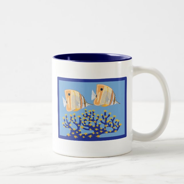 De Café Em Dois Tons Caneca dos Butterflyfish (Direita)