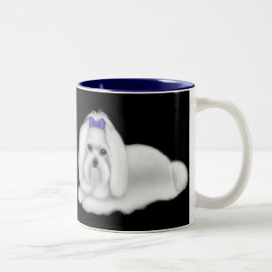De Café Em Dois Tons Caneca dos cães malteses