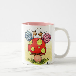 De Café Em Dois Tons caneca dos caracóis do amor