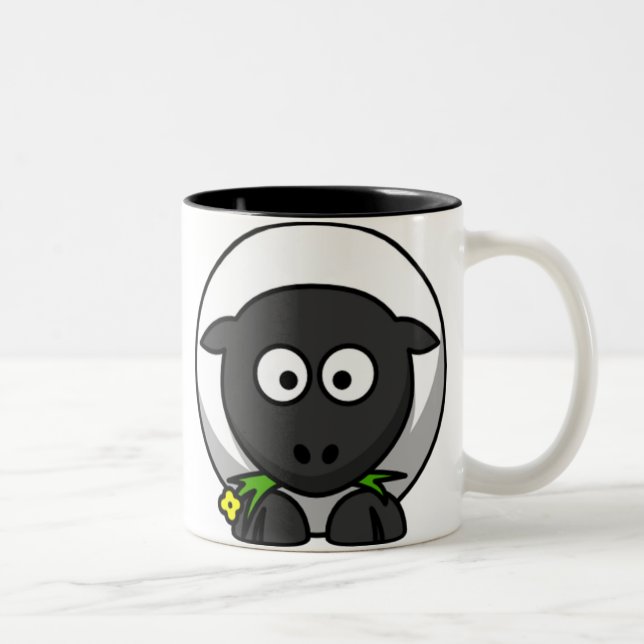 De Café Em Dois Tons Caneca dos carneiros dos desenhos animados (Direita)
