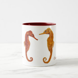 De Café Em Dois Tons Caneca dos cavalos do oceano