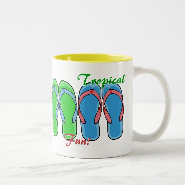 De Café Em Dois Tons Caneca dos chinelos (Direita)