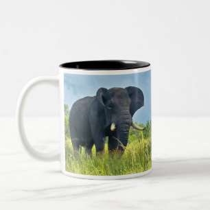 De Café Em Dois Tons Caneca dos elefantes africanos