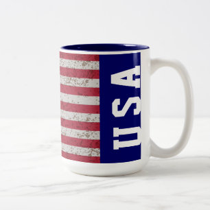 De Café Em Dois Tons Caneca dos EUA da bandeira dos Estados Unidos do